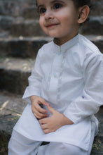 Boys Embroidered White Kurta Shalwar Set - Parsa Stiching Studio