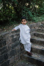 Boys Embroidered White Kurta Shalwar Set - Parsa Stiching Studio