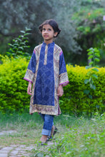 Blue Drop Shoulder Pannels Kurta