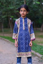 Blue Drop Shoulder Pannels Kurta