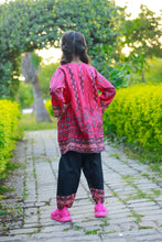 2 Piece - Printed khaddar Frock With Shalwar