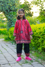 2 Piece - Printed khaddar Frock With Shalwar