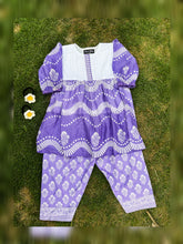 Purple Frock With Printed Trouser